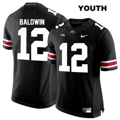 Youth NCAA Ohio State Buckeyes Matthew Baldwin #12 College Stitched Authentic Nike White Number Black Football Jersey MX20F25YD